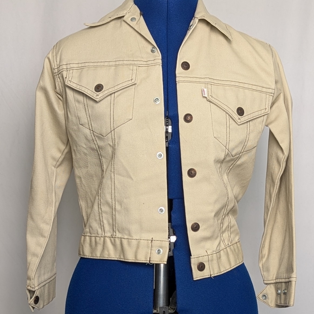 Vintage 70s Levi's Kids Beige Jean Jacket